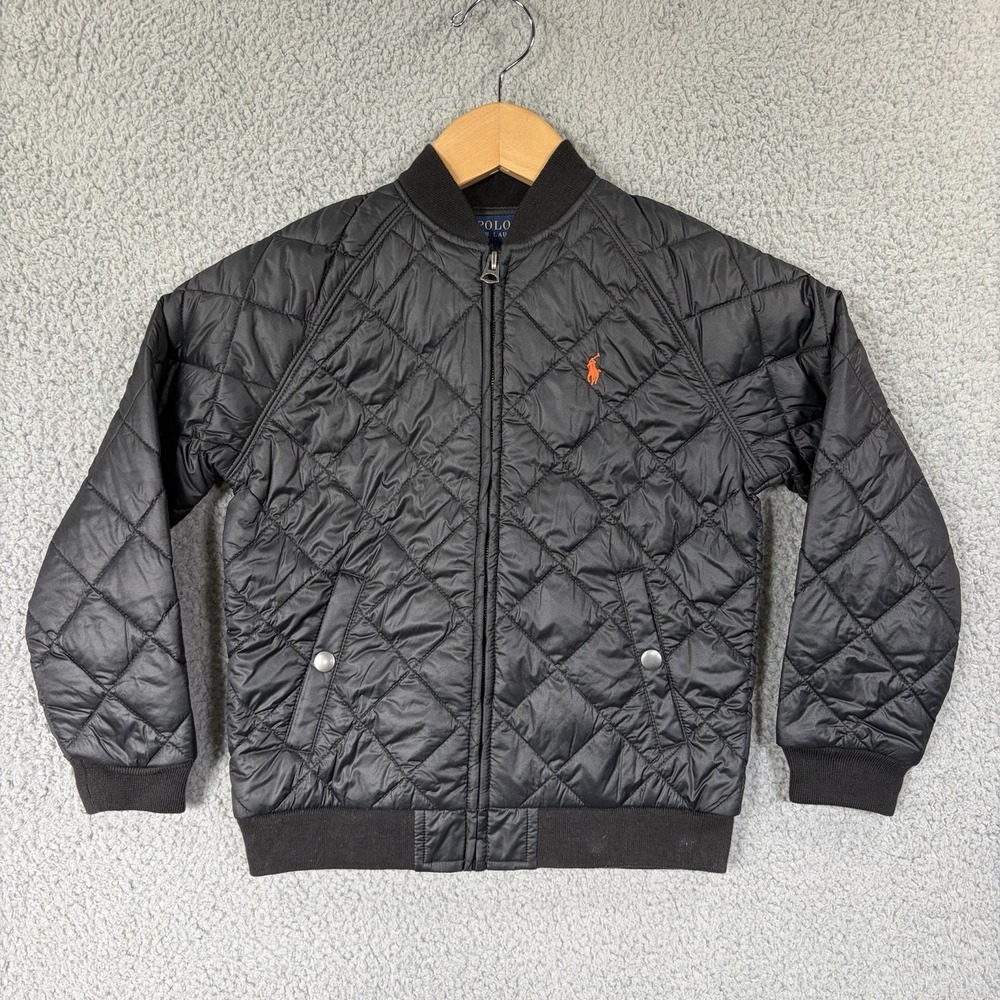 Polo RALPH LAUREN Unisex JACKET Black Camo 6 Quilted DOWN Puffer COAT Full Zip
